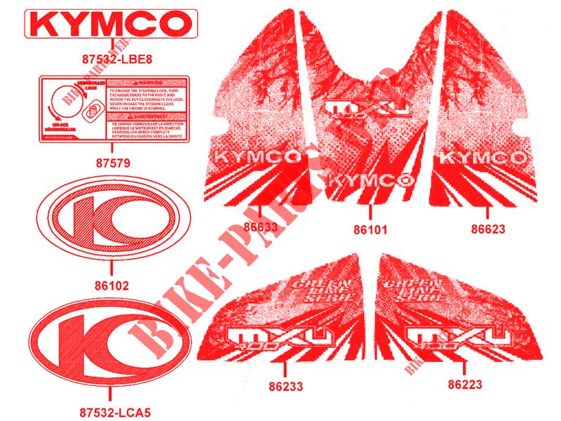 EMBLEMA para Kymco MXU 400 IRS GREEN LINE 4T EURO II