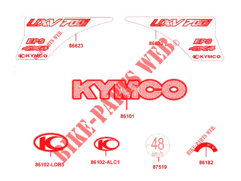 EMBLEMA para Kymco KYMCO UXV 700I EPS 4T EURO 4