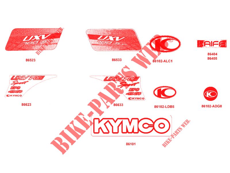 EMBLEMA para Kymco KYMCO UXV 700I SPORT EPS 4T EURO 4