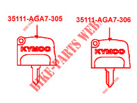 CHAVE MESTRA para Kymco MXU 550I EPS IRS 4T T3B