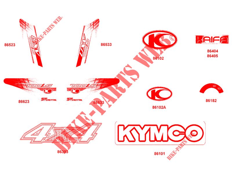 EMBLEMA para Kymco KYMCO UXV 700I SPORT 4T EURO II