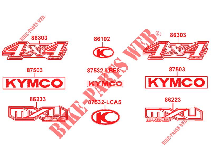 EMBLEMA para Kymco MXU 500 2X4    4X4 4T EURO II